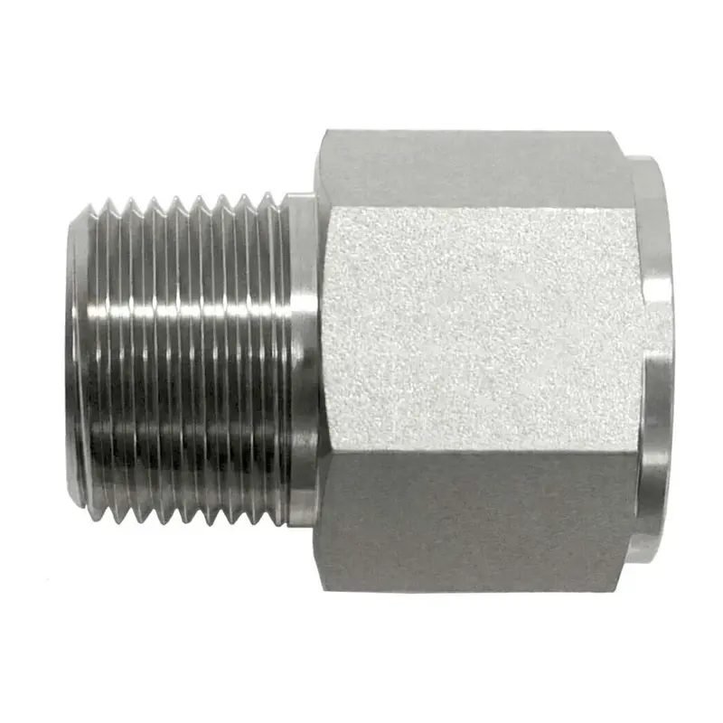 1/4" Npt Male To Bspp Female Straight Adapter Fitting (Stainless Steel, Model 7033-04-04-Ss) 1