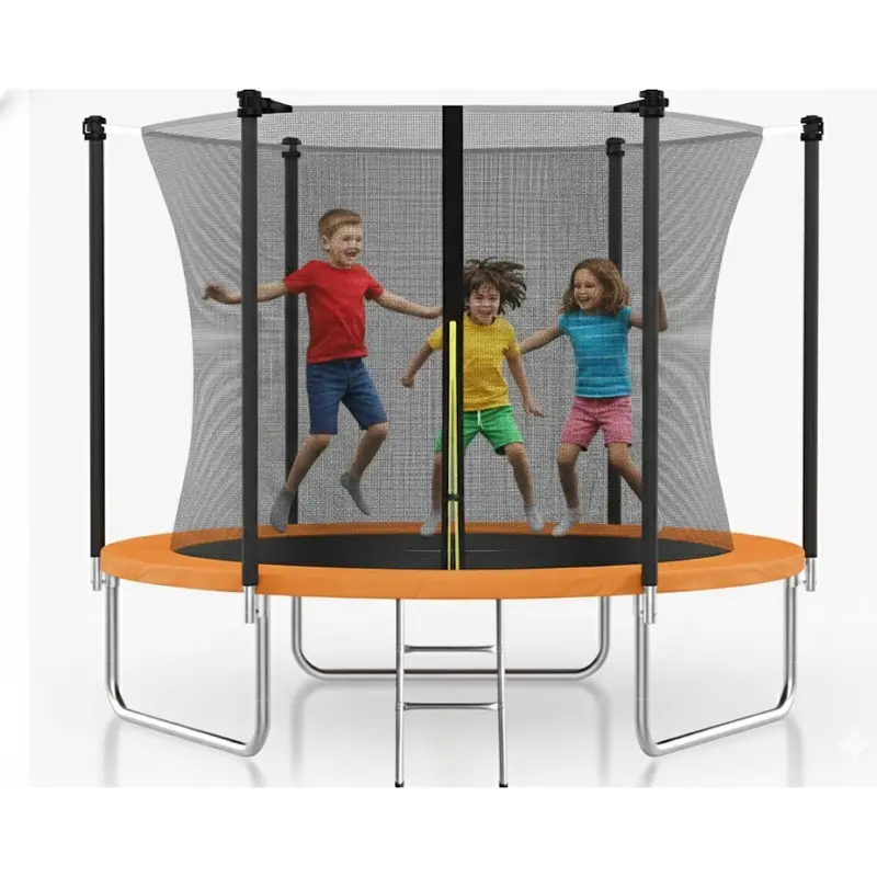 10-Foot Round Outdoor Trampoline With Safety Enclosure 1