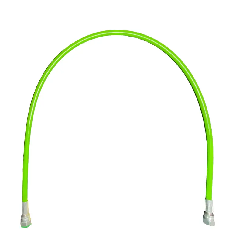 3/16" X 24" High-Pressure Green Fluid Hose With 1/4" Stainless Steel Bsp Fittings (3500 Psi) 1