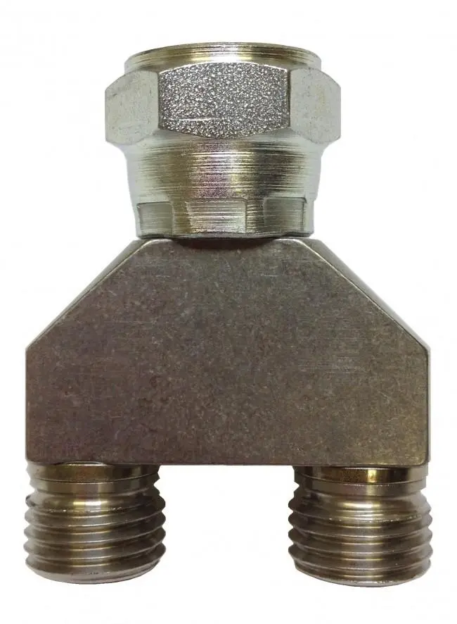 3/8" Male Nps To 1/4" Female Npsm High-Pressure Y-Block Fitting 1