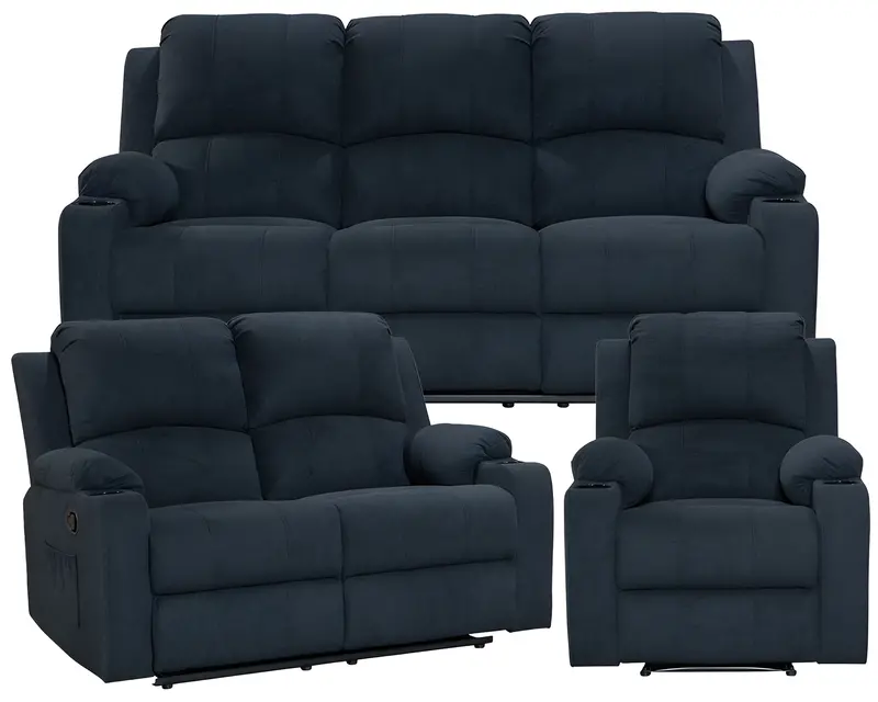 3-Piece Recliner Sofa Set – Contemporary Living Room Collection 1