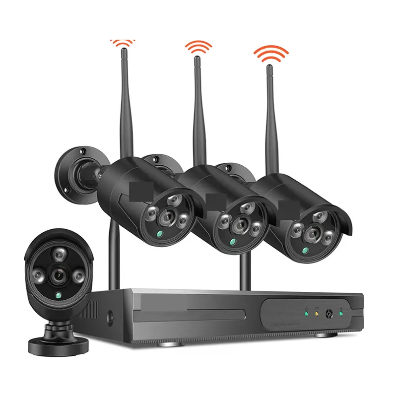 4-Channel 720P Wireless Cctv System With Nvr And Four Weather-Resistant Ip Cameras 1