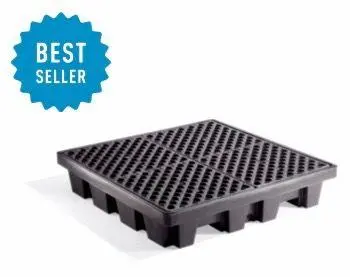 4-Drum Heavy-Duty Polyspill Pallet – 51" × 51" × 10", 66-Gallon Sump 1