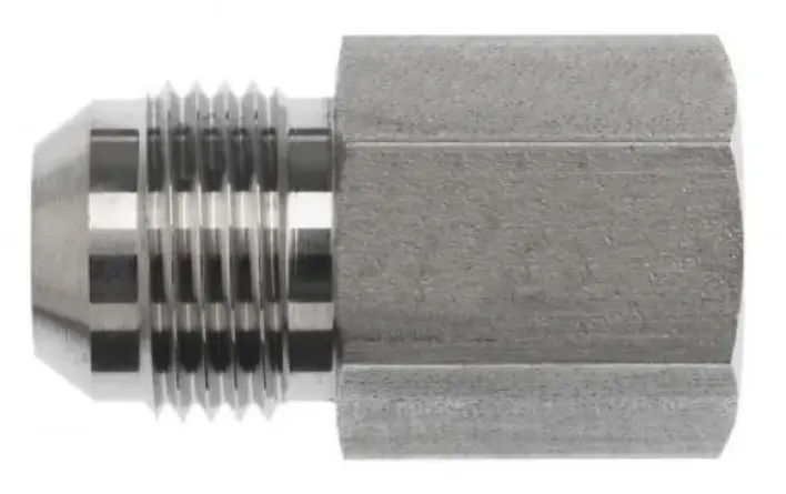 #5 Jic Male To 1/4" Nptf Female Straight Adapter (Stainless Steel, Model 2405-05-04-Ss) 1