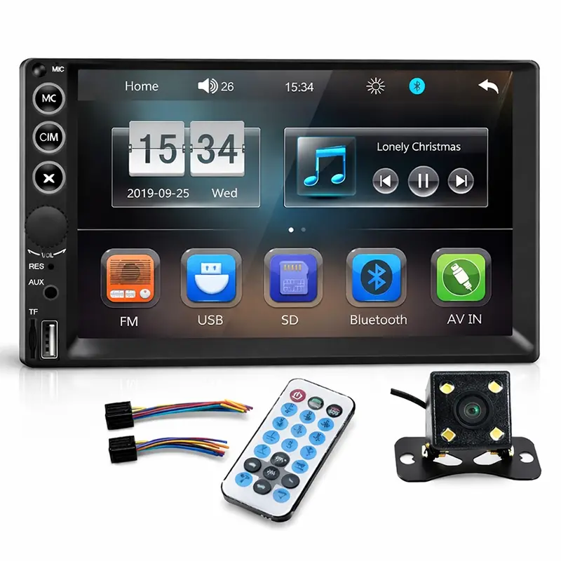 7-Inch Double Din Bluetooth Touchscreen Car Stereo 1