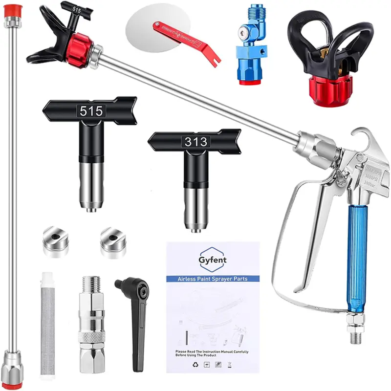 8-Piece High-Pressure Airless Spray Gun Kit – Rated For 3600 Psi Systems 1