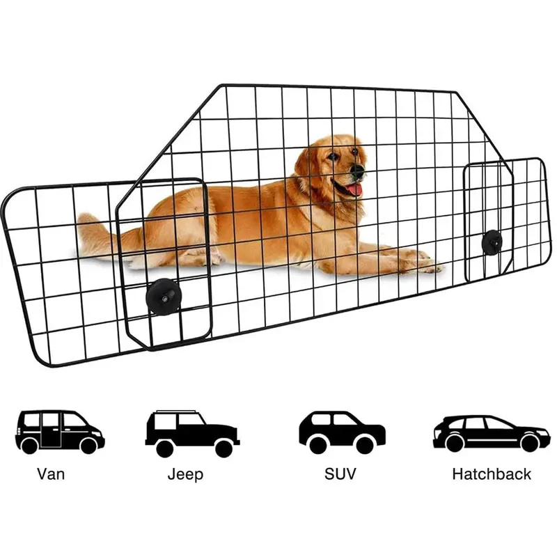 Adjustable Car Pet Barrier – Mesh Safety Fence For Rear Seat Cargo Area Protection 1