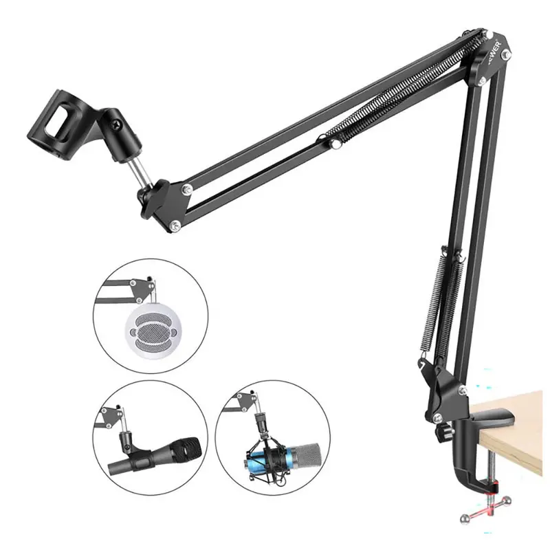 Adjustable Scissor-Arm Microphone Boom Stand For Studio Setup 1