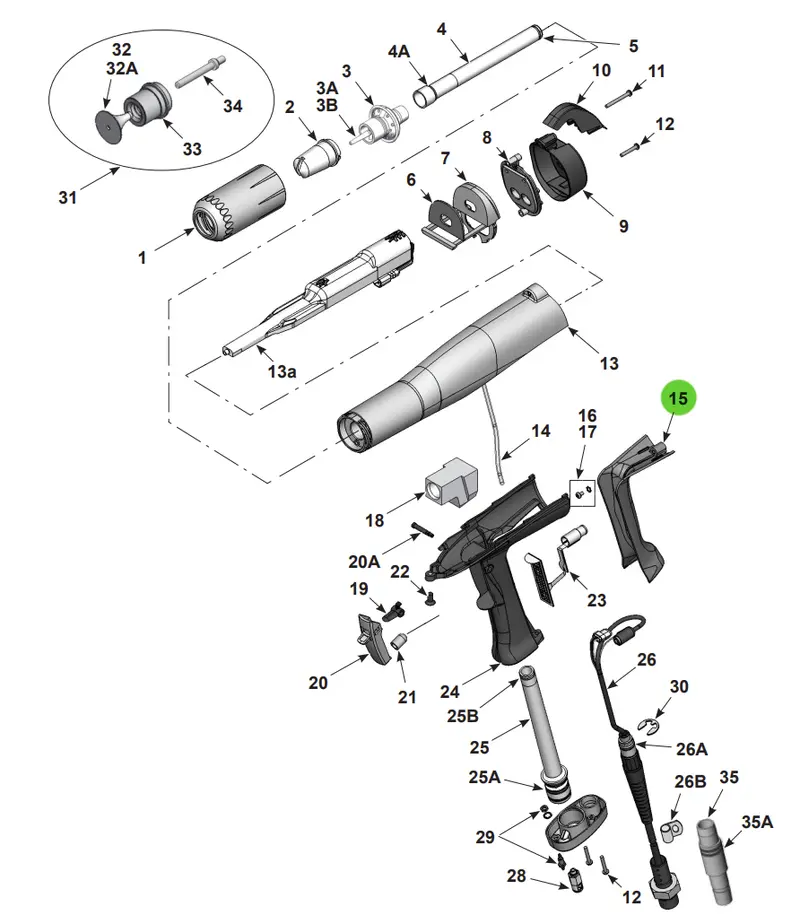 Aftermarket Nordson 1106871 Ergonomic Handgun Handle – Compatible Replacement (Non-Oem) 1