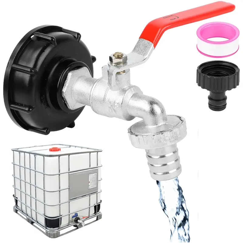 Alloy Ibc Tank Tap Adapter – Garden Water Dispenser Fitting With Included Thread Seal Tape 1