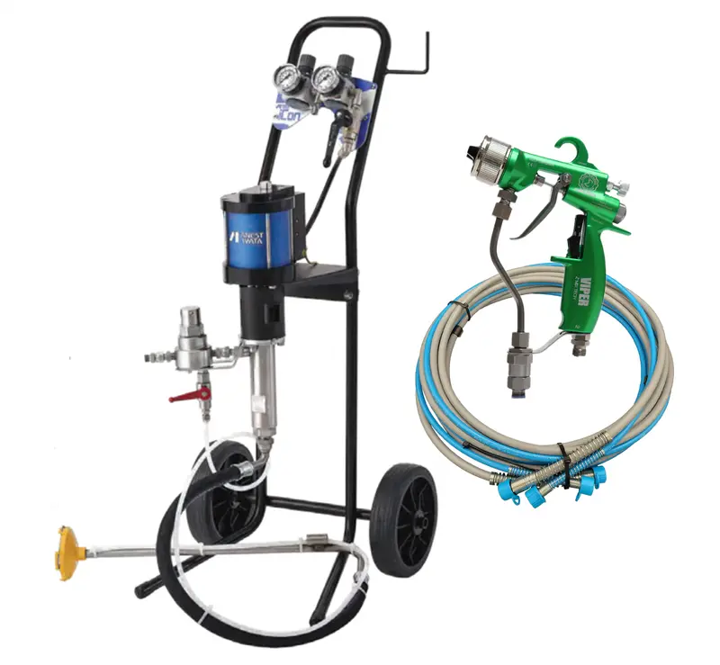 Anest Iwata Icon 30:1 Cart-Mounted Pump System With Viper® Or Mamba® Aaa Spray Gun 1