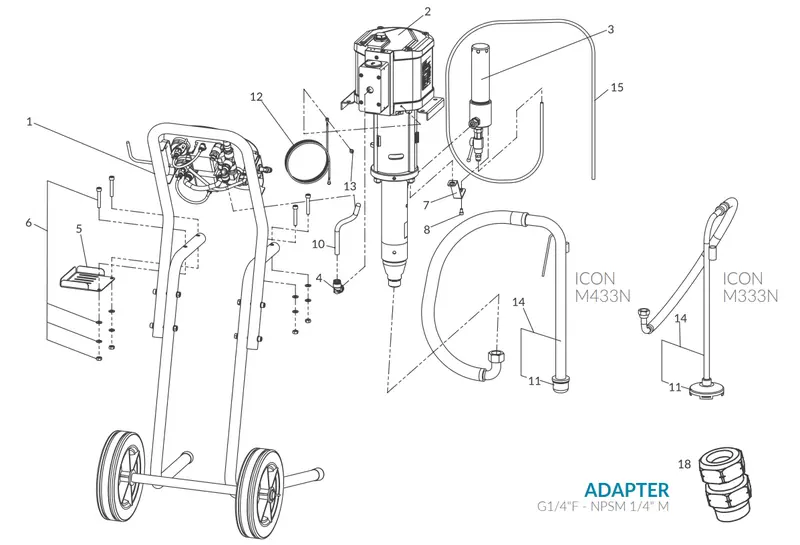 Anest Iwata Icon-M333N Plunger Pump Assembly 1