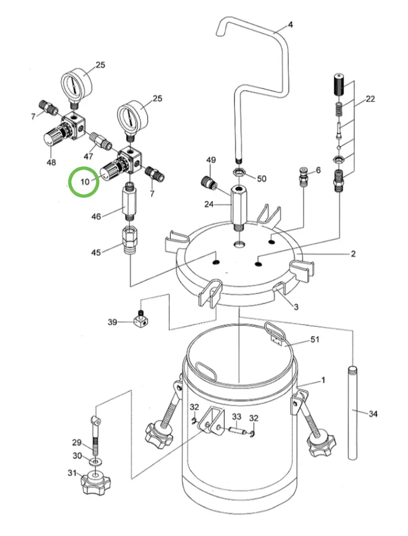 Anest Iwata Pet10 Tank-Mounted Pressure Regulator 1
