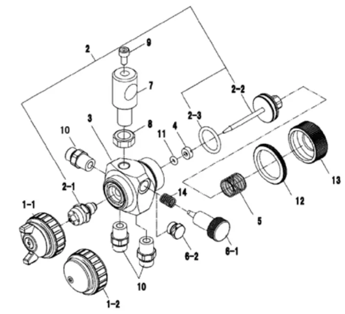 Anest Iwata Tof-5B/6B Nozzle And Piston Replacement Kit 1