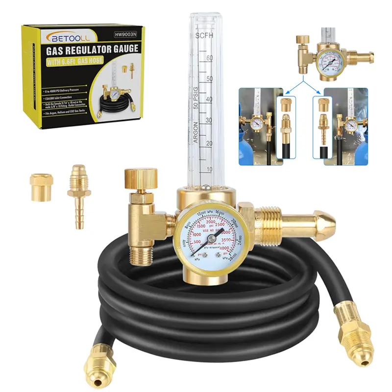Argon Gas Flow Regulator With Hose – Welding Tig/Mig Flow Control Assembly 1