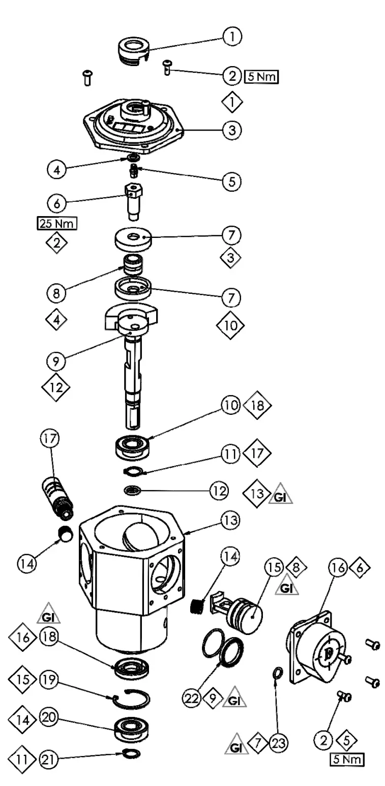 Binks 1/4 Hp Pneumatic Motor Components And Accessories 1