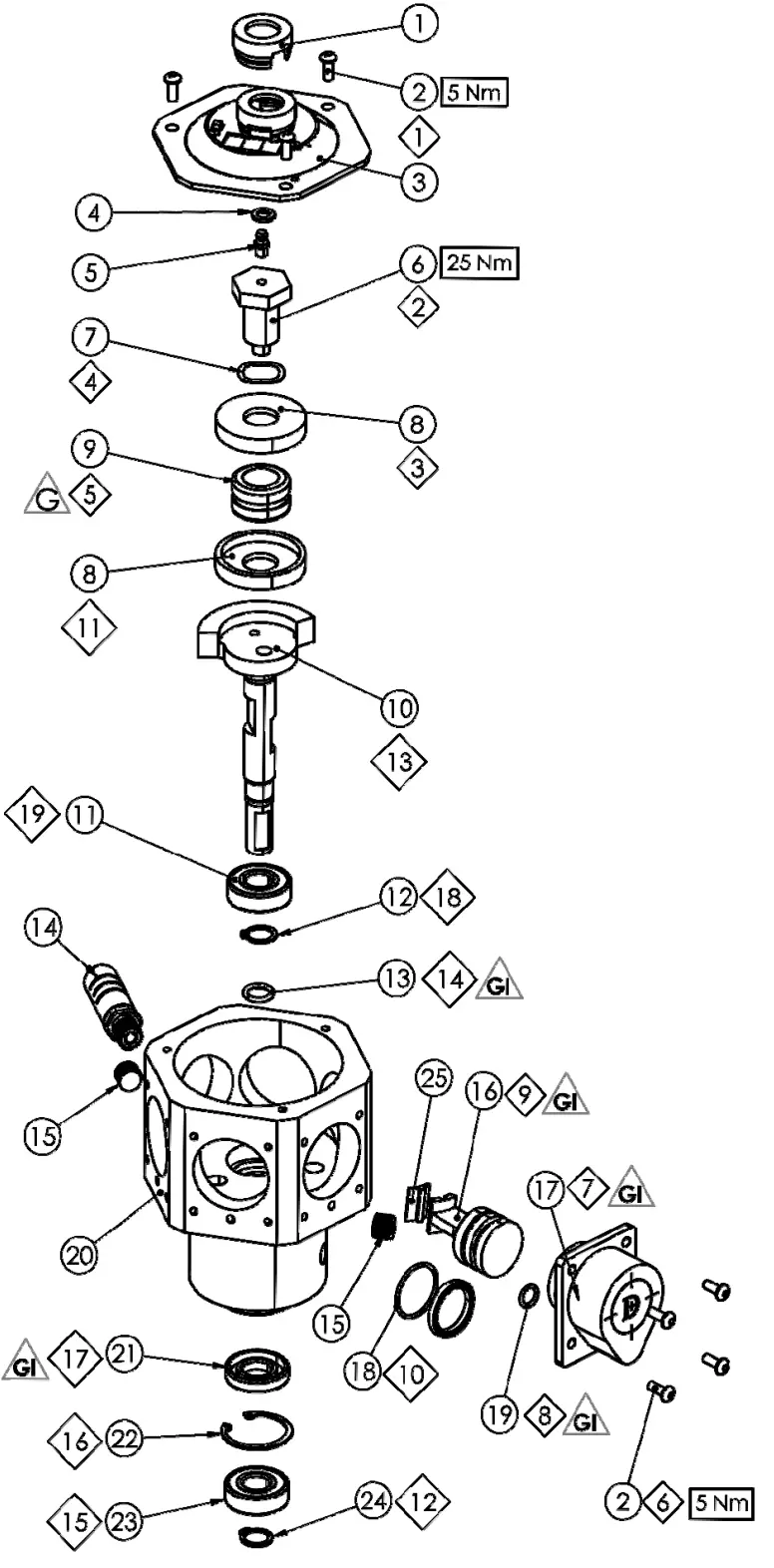 Binks 1 Hp Pneumatic Motor Replacement Parts 1