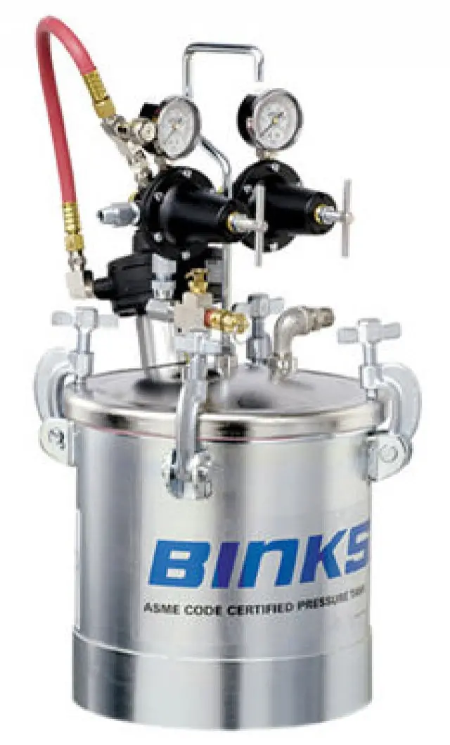 Binks 2.8-Gallon Zinc-Plated Pressure Tank With Stainless Lid 1