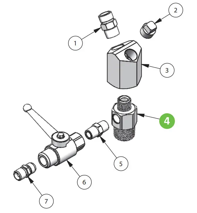 Binks 41-28266 Triple-Port Outlet Fitting: 3/4" & 3/8" Npt Male, G1/4" Female 1