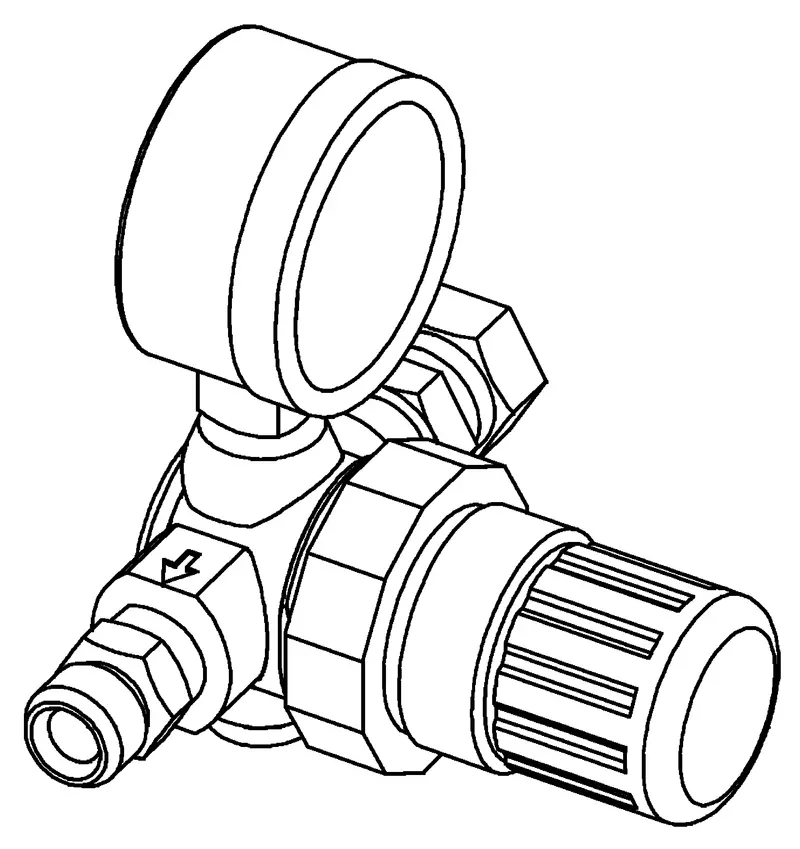 Binks 85-441 Adjustable Air Regulator With Integrated Pressure Gauge 1