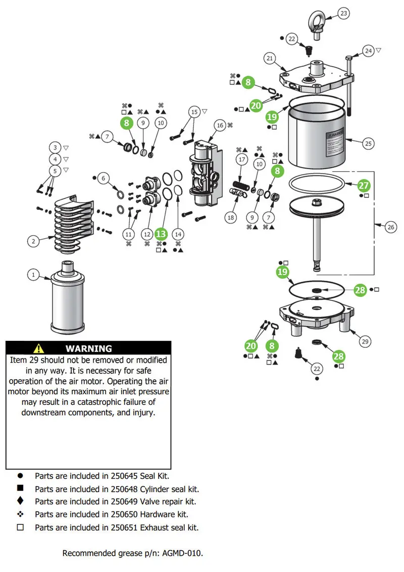 Binks Ax160 Replacement Seal Kit (250721) 1