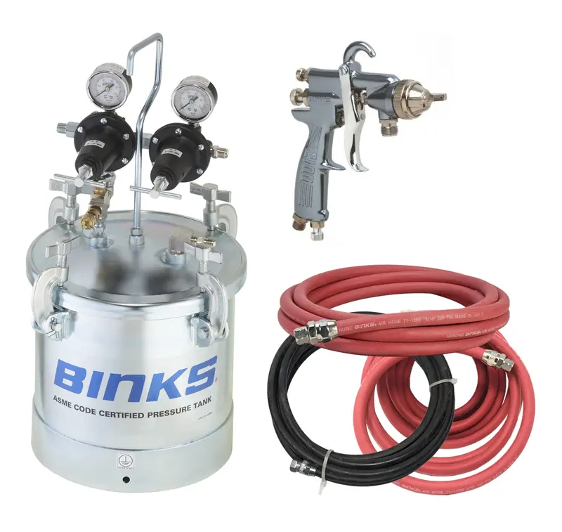 Binks Complete Boat Sprayer Package: 2100 Spray Gun, 2-Gallon Pressure Tank & Hoses 1