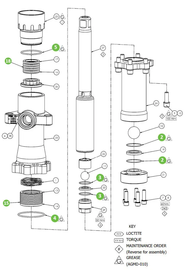 Binks Fx440Pu-Xxh Replacement Seal Kit (Part #250696) 1