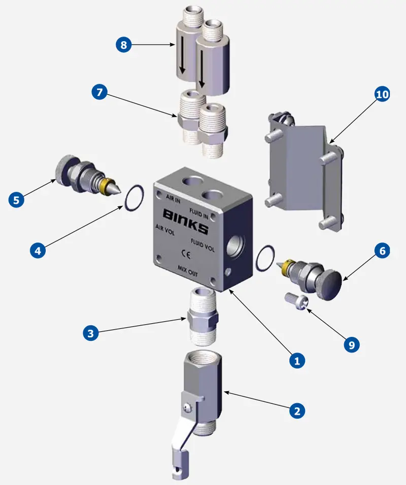 Binks Quick Cleaner Ball-Type Shutoff Valve 1
