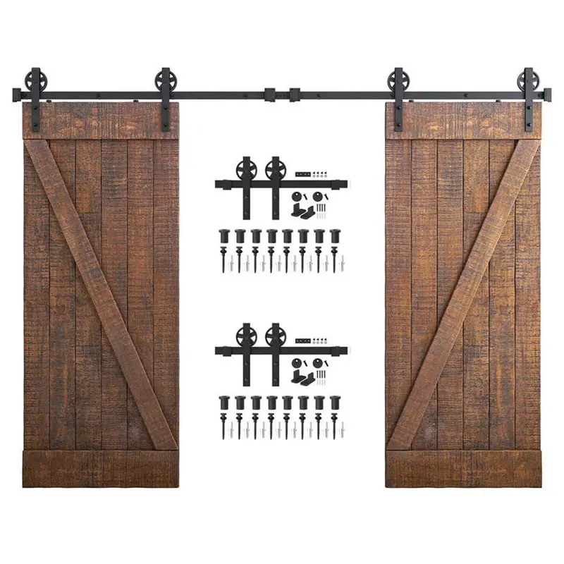 Compact 3-Meter Barn Door Hardware Set For Single Or Double Doors 1