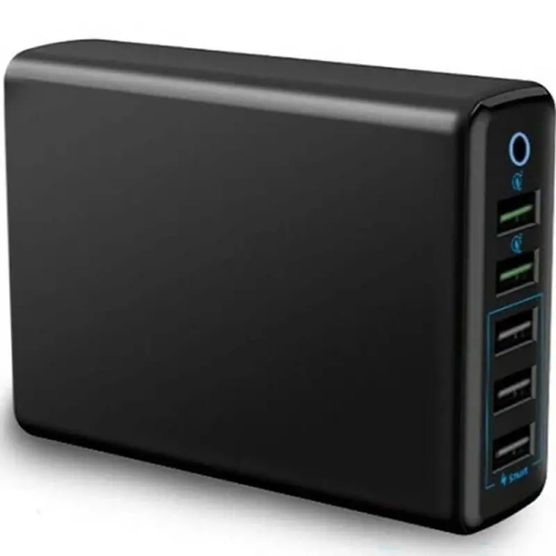Compact 5-Port Fast-Charging Usb Wall Charger With Intelligent Power Distribution 1