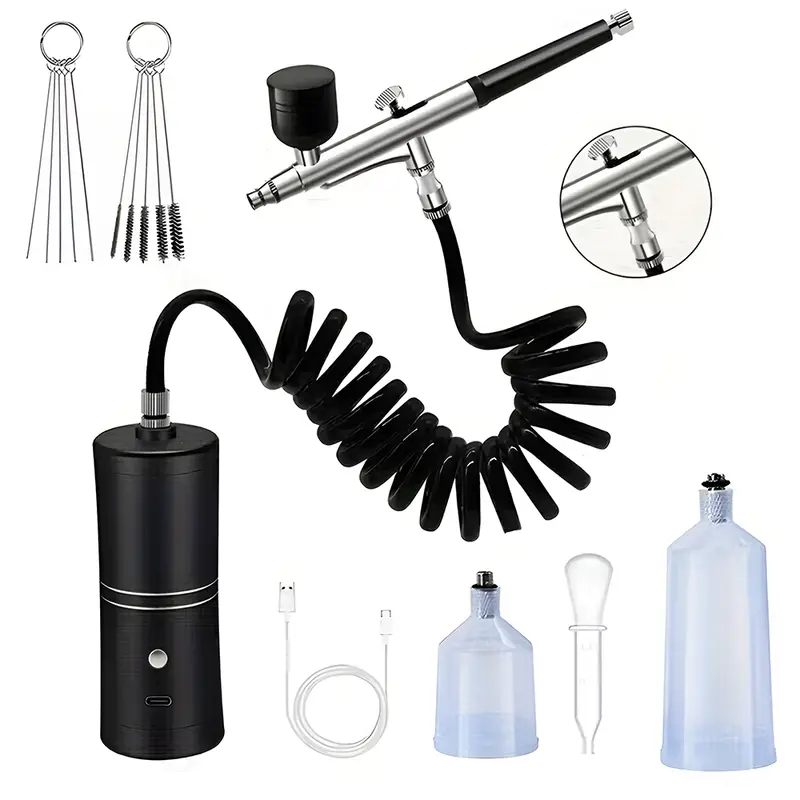 Complete Airbrush Painting Kit With Built-In Compressor – Starter Set For Artists 1