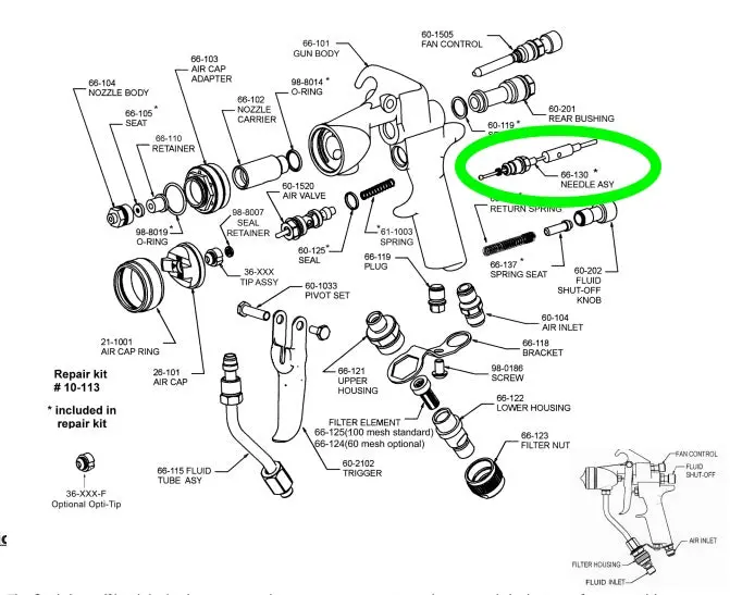 Cougar 66-130 Needle Assembly For Spray Equipment 1