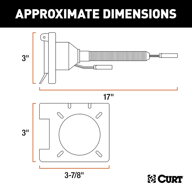 Curt 57672 Dual-Output Electrical Adapter – Converts 4-Way Flat To 7-Way Rv Blade 1