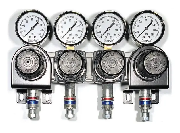Dan-Am Quad-Port Common-Input Air Regulator Assembly (Model 675684) 1