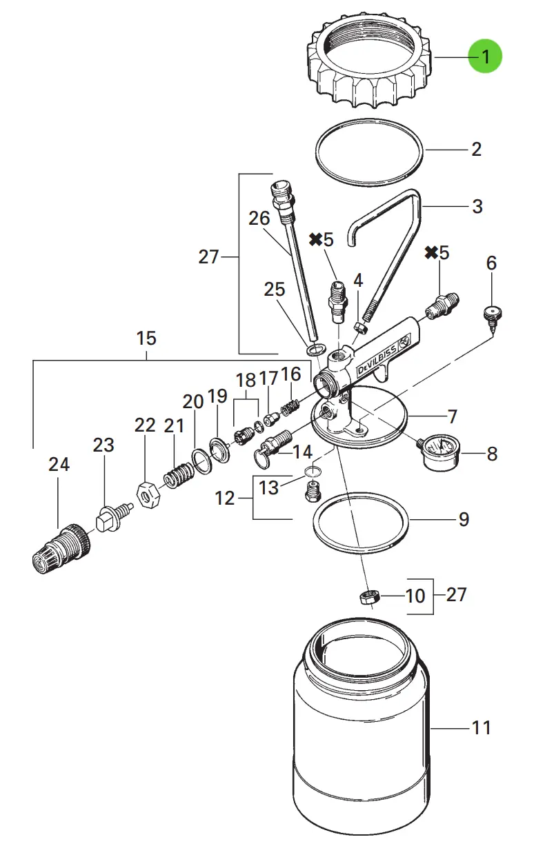 Devilbiss Kb-64 Lid Retainer For Pressure Cups 1