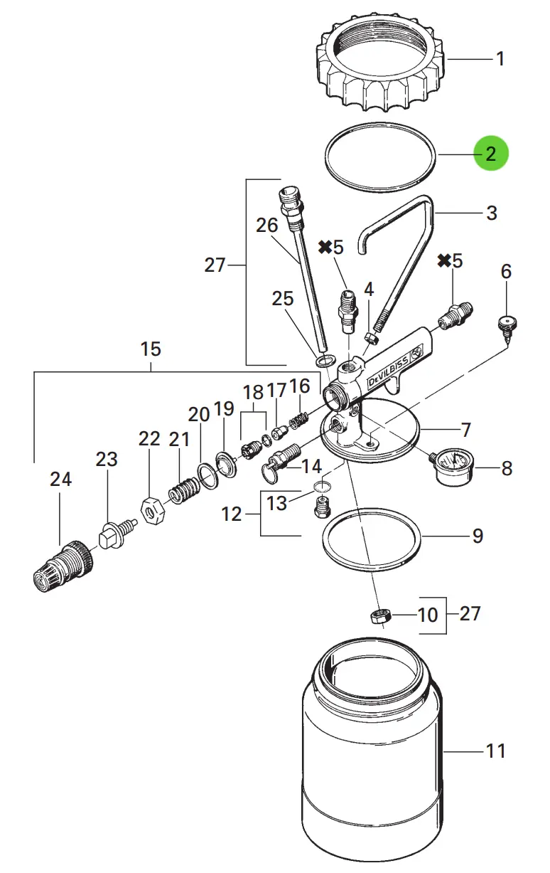 Devilbiss Kb-81-K5 Five-Pack Slip Ring Lid Kit 1