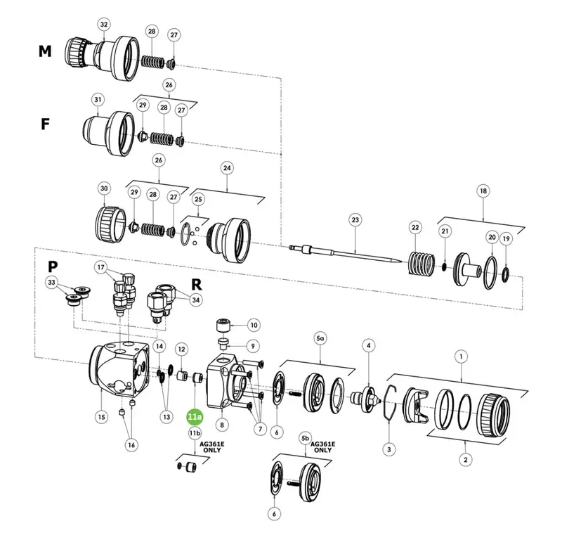 Devilbiss Spa-159-K Needle Packing Assembly 1