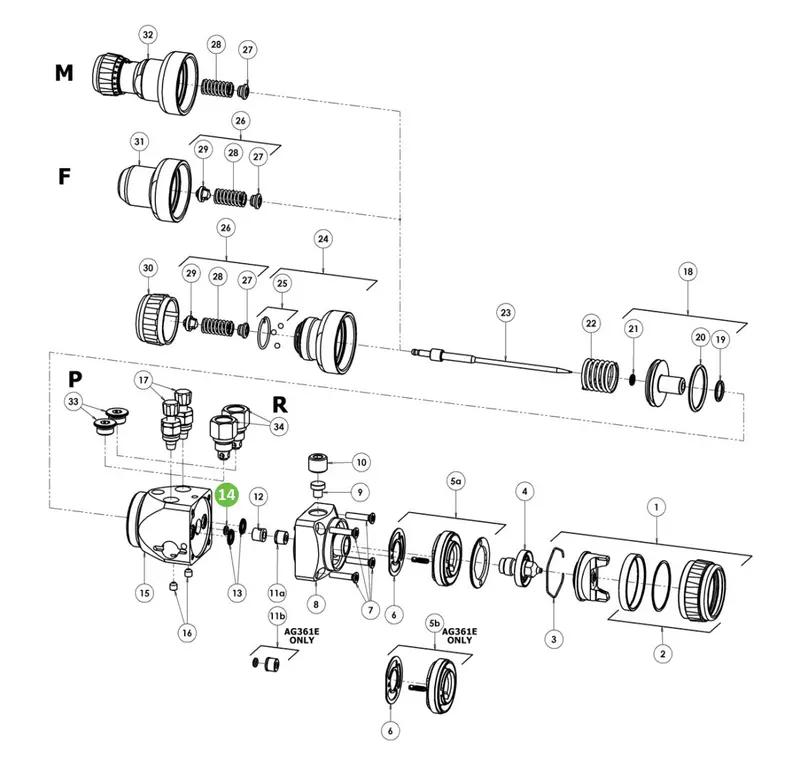 Devilbiss Spa-180X-K2 Dual O-Ring Kit For Ag361 Systems 1