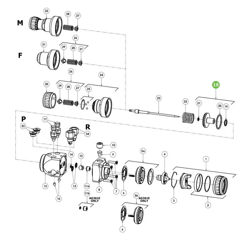 Devilbiss Spa-6X-K Piston And Seal Repair Kit 1
