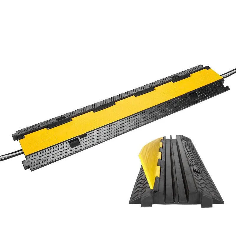 Dual-Channel Heavy-Duty Floor Cable Protector Ramp 1