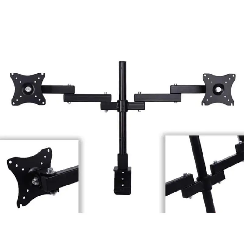 Dual Monitor Mount Bracket With Full 360° Rotation For 14–24" Screens 1