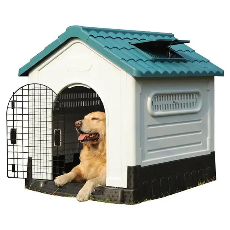 Dual-Zone Indoor/Outdoor Dog Kennel With Weather-Resistant Design 1