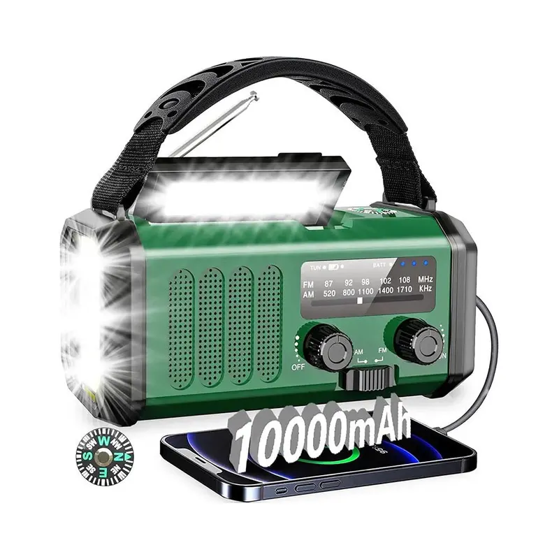Emergency Camping Radio – Hand-Crank Weather Alert Radio With Flashlight And Usb Charging 1