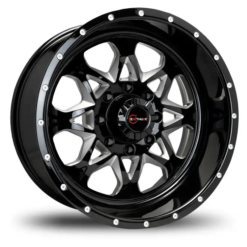 Enthuze Act79R-2010-58-00Bg Assault Series Gloss Black Wheel With Cnc-Machined Grooves 1