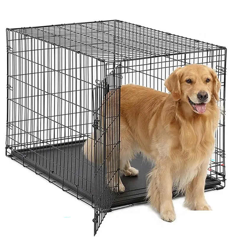Extra-Large 48-Inch Dog Crate – Foldable Pet Playpen With Removable Tray 1