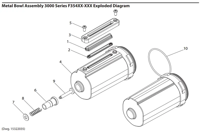 Filter Bowl Replacement Service Kit For Aro-Flo 3000 Series 1