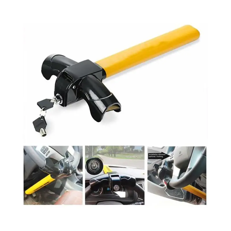 Heavy-Duty Steering Wheel Lock For Vehicle Security 1
