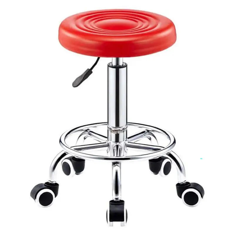 Height-Adjustable Salon Stool With 360° Swivel And Smooth-Roll Casters 1