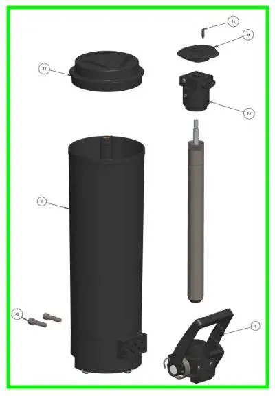 Hero D23 Manual Dispenser – Complete Cartridge Assembly (No Gauge) 1