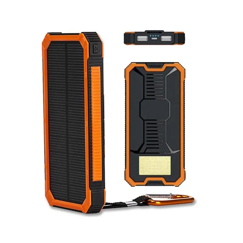 High-Capacity 20000Mah Solar-Powered Portable Charger 1